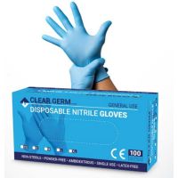 Clear Germ Powder-Free Disposable Medium Blue Nitrile Gloves - NITRILEGLOVES-M - 1000 Gloves/Case